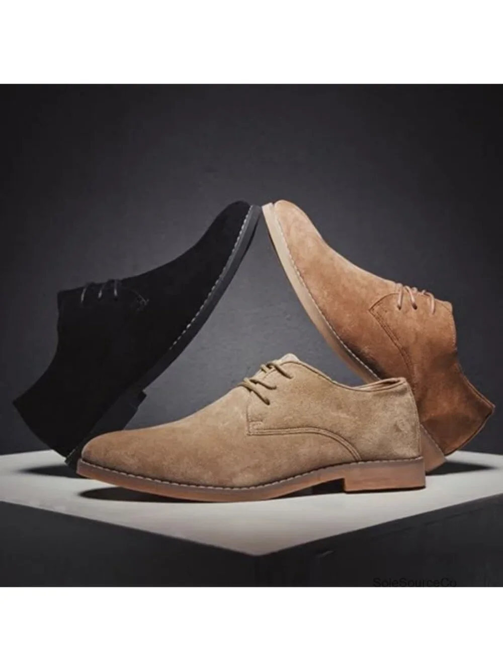 Men's Suede Pointed Toe Oxford Dress Shoes Wingtip Business Casual